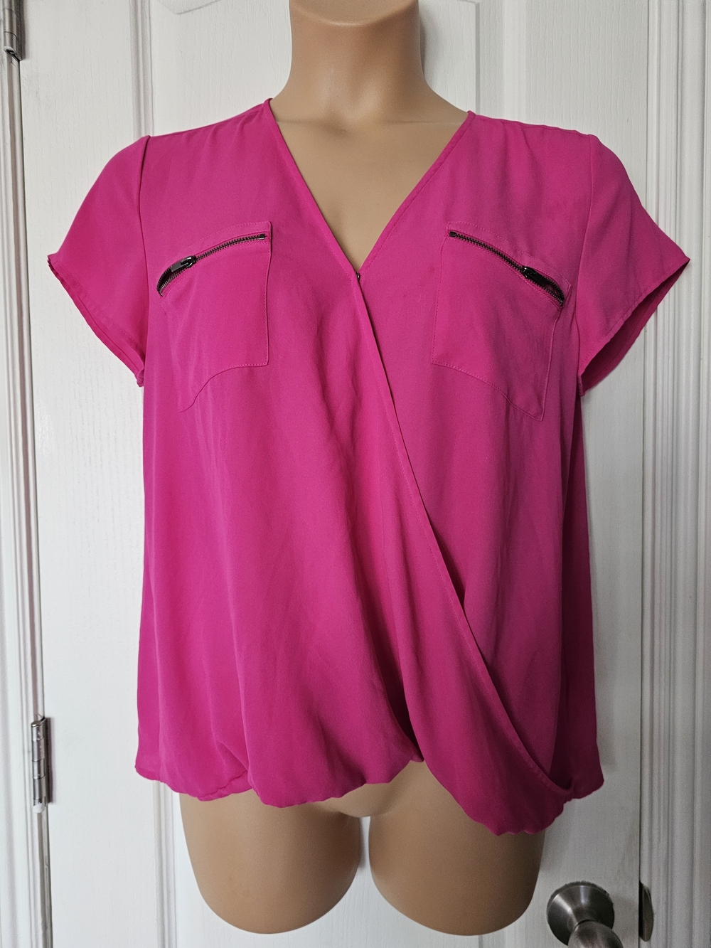 Maurices Xl Women’s Fuchsia Surplice Short-Sleeve Top